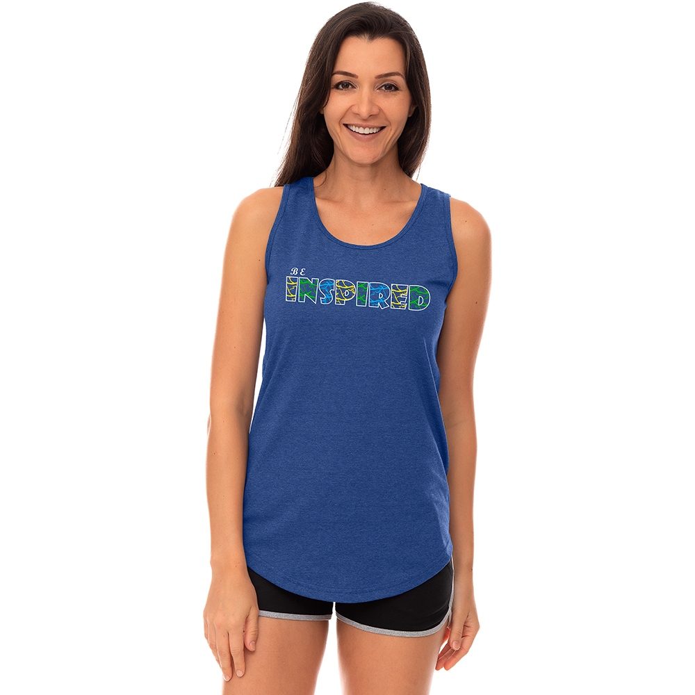 Regata Longline Feminina MXD Conceito Treino Happy Mood Confidence Be Inspired Thinking So Cute Boom