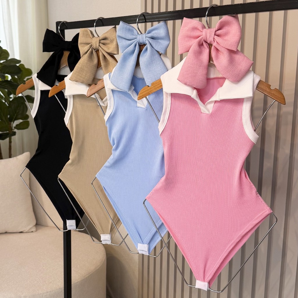 Body Infantil Kelly Rosa, Preto, Azul e Bege Menina 02 ao 10
