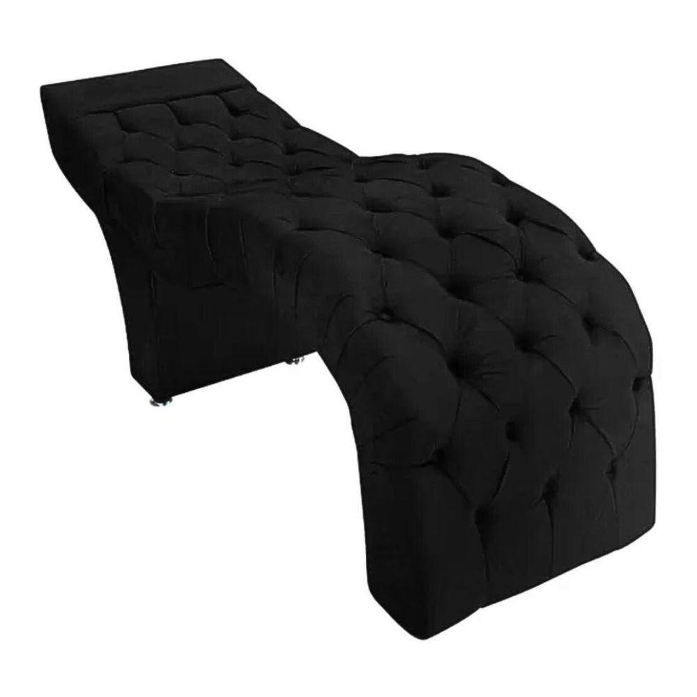 Maca Estofada Estética Cílios Salão Spa Suede Kelly Cor:preto