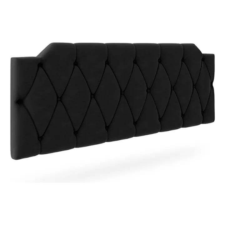 Cabeceira Box Estofada Dobrável Kelly solteiro  0,90cm Suede-preto e (OUTRAS CORES)