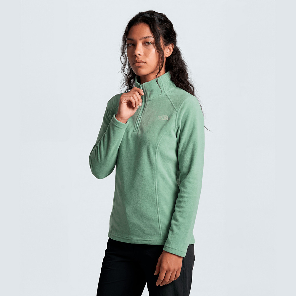 Moletom The North Face Fleece Glacier 1 4 Zip Verde Feminino