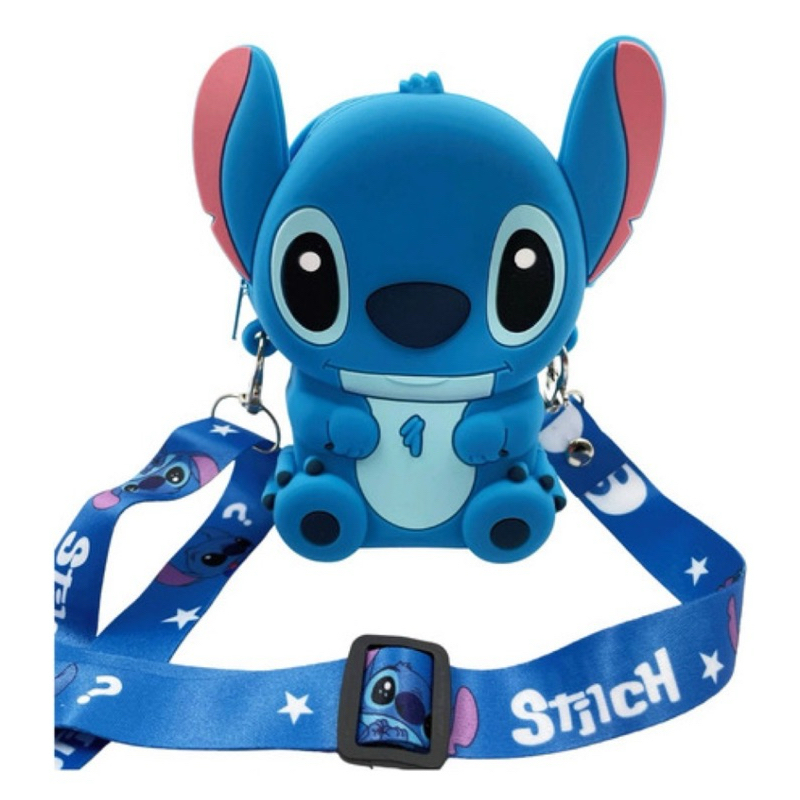 Bolsinha Infantil Silicone Alça Carteira Lilo Stitch Angel