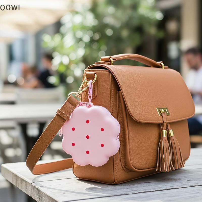qo Mini Carteira Porta-Cartões De Silicone Nuvem Flor Impressão Fechamento Com Zíper Bolsa Pequena Fofa Para Meninas Pre