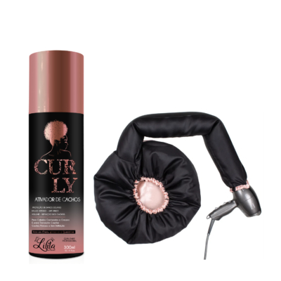Ativador de Cachos Curly com Touca toca Difusora para definição dos cabelos cacheados melhor preço