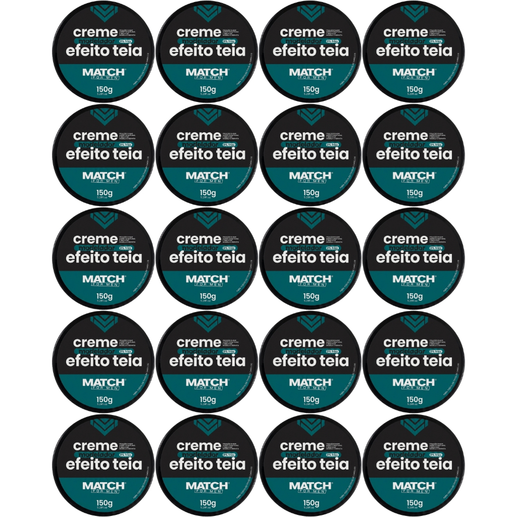 Kit 20 Pomada Efeito Teia 150g Match Fixação Suave Brilho Natural