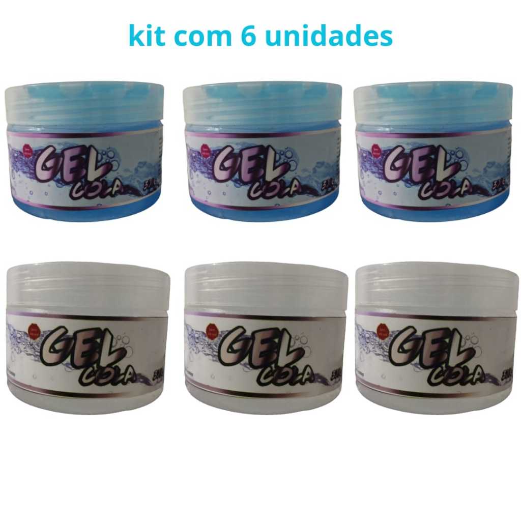 Gel Cola - sem alcool - 300g - Cris Cosméticos - kit com 6 unidades