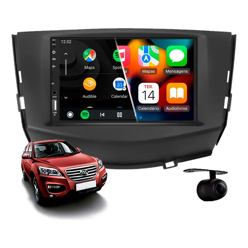 Central Multimídia Carplay Lifan X60 2013 À 2016
