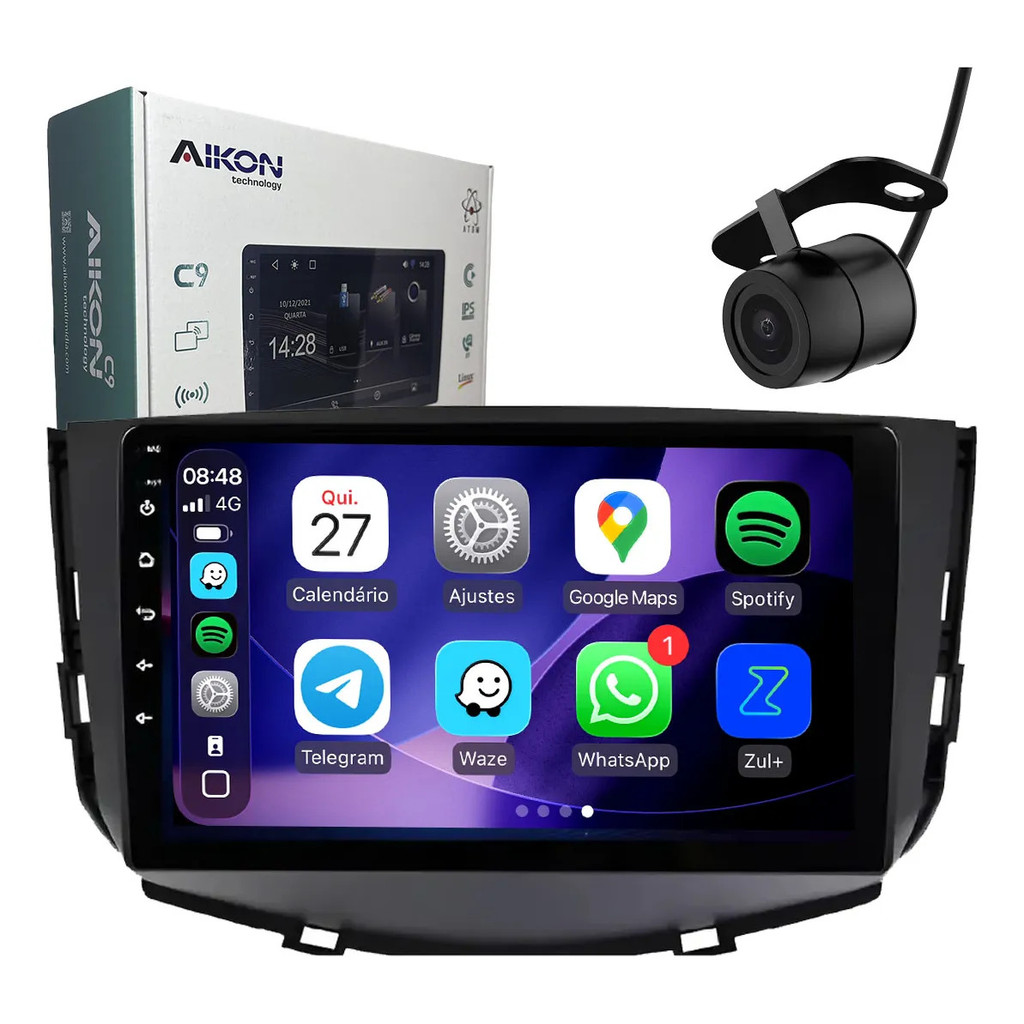 Multimidia Carplay Aikon Lifan X60 2013 A 2016 + Câm De Ré
