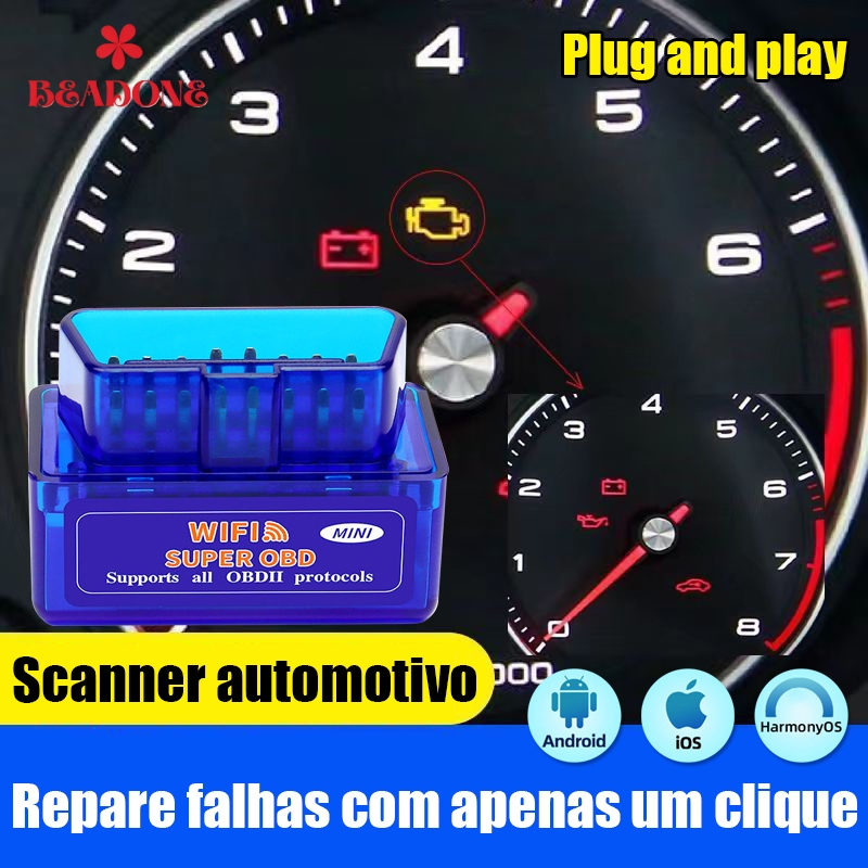 Scanner Automotivo Mini WiFi OBD OBD2 Leitor de Código de Falha Compatível com Android e iOS