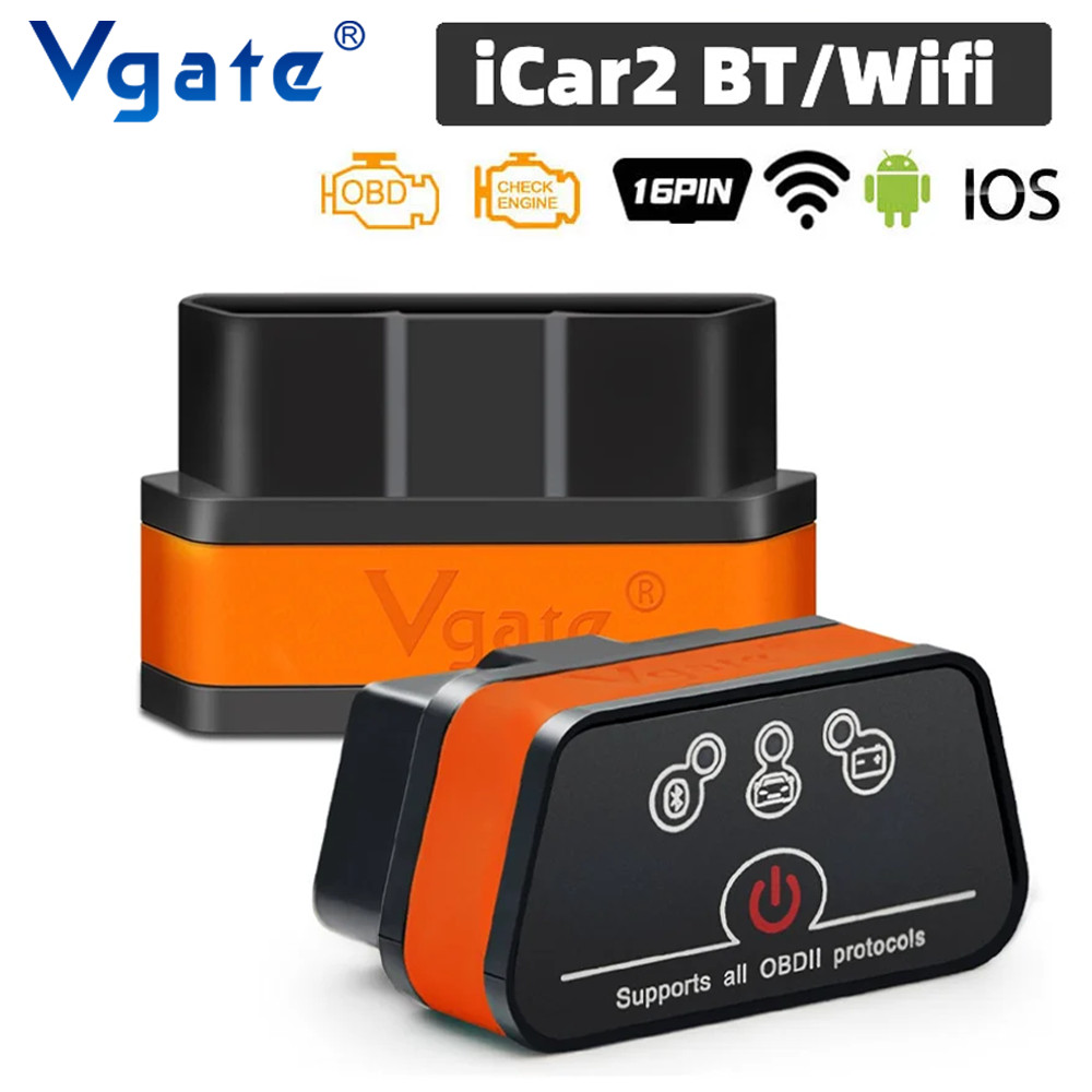 Vgate ICar2 ELM327 V2.2 OBD2 Scanner Para Android IOS Bluetooth 3.0 WiFi OBD 2 Ferramenta De Diagnóstico Do Carro Leitor