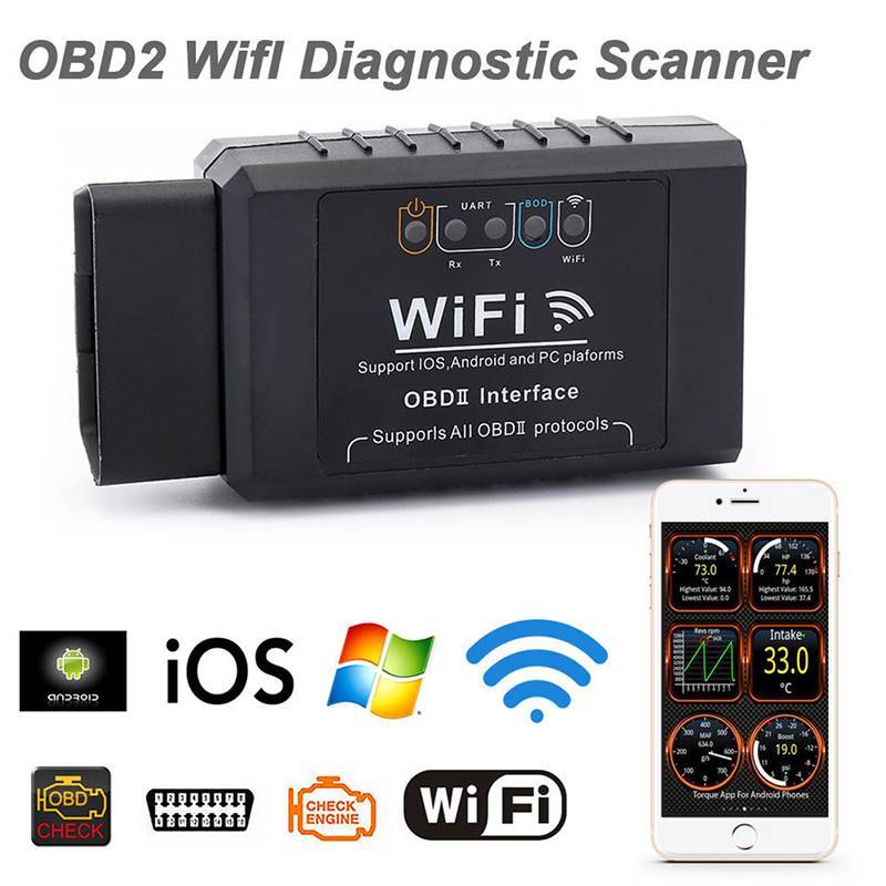 [EL-t] ELM327 WIFI OBD OBDII Scanner De Ferramenta De Verificação De Diagnóstico De Carro Automático Para IOS Android No