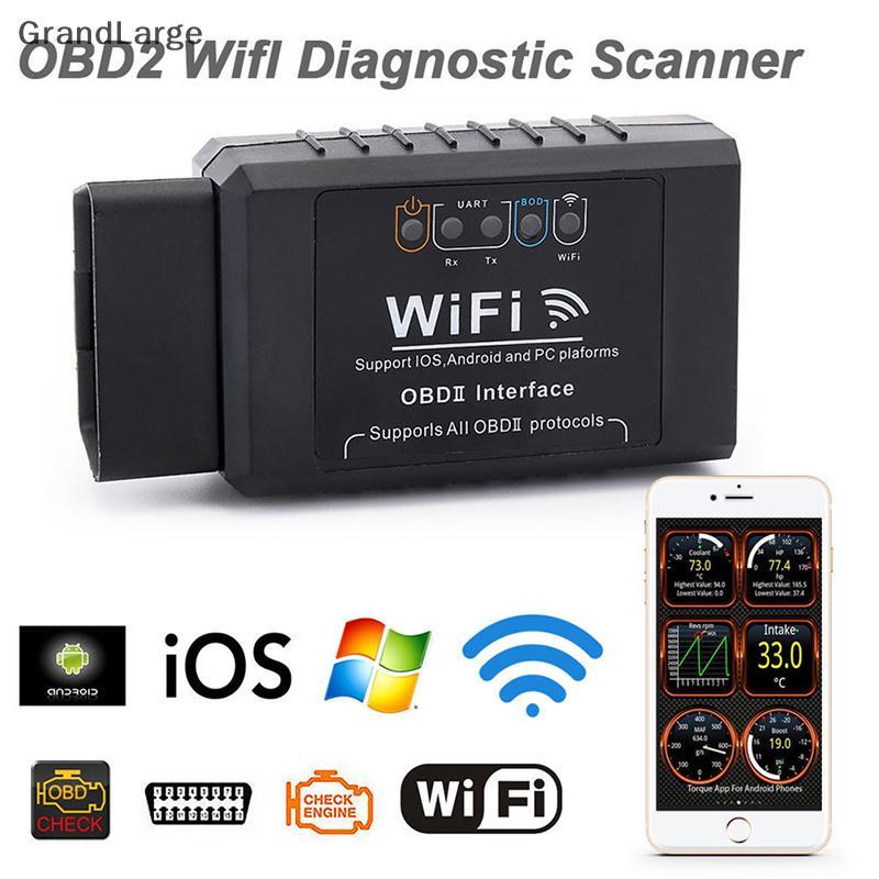 [GrandLarge] ELM327 WIFI OBD OBDII Scanner De Ferramenta De Verificação De Diagnóstico De Carro Automático Para IOS Andr