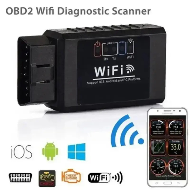 OBD2 WIFI ELM327 V 1.5 Scanner Para iPho-ne IOS/Andr-oid Auto OBDII OBD 2 ODB II ELM 327 V1.5 Leitor De Código WI-FI Fer