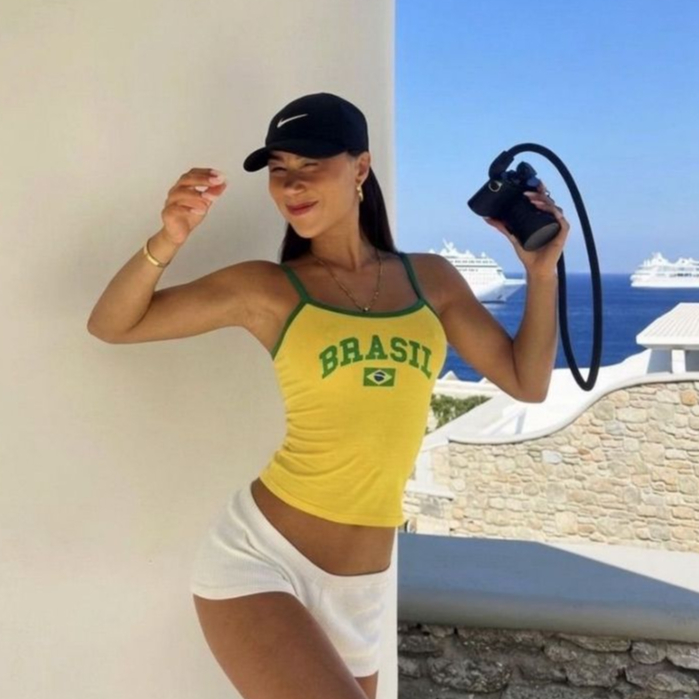 Regata de Alcinha Brasil Core Modela o Corpo Aesthetic Canelada