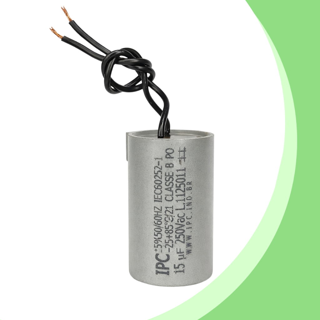 Capacitor 15uF 250V 2 Fios Motores Bombas Presurizador