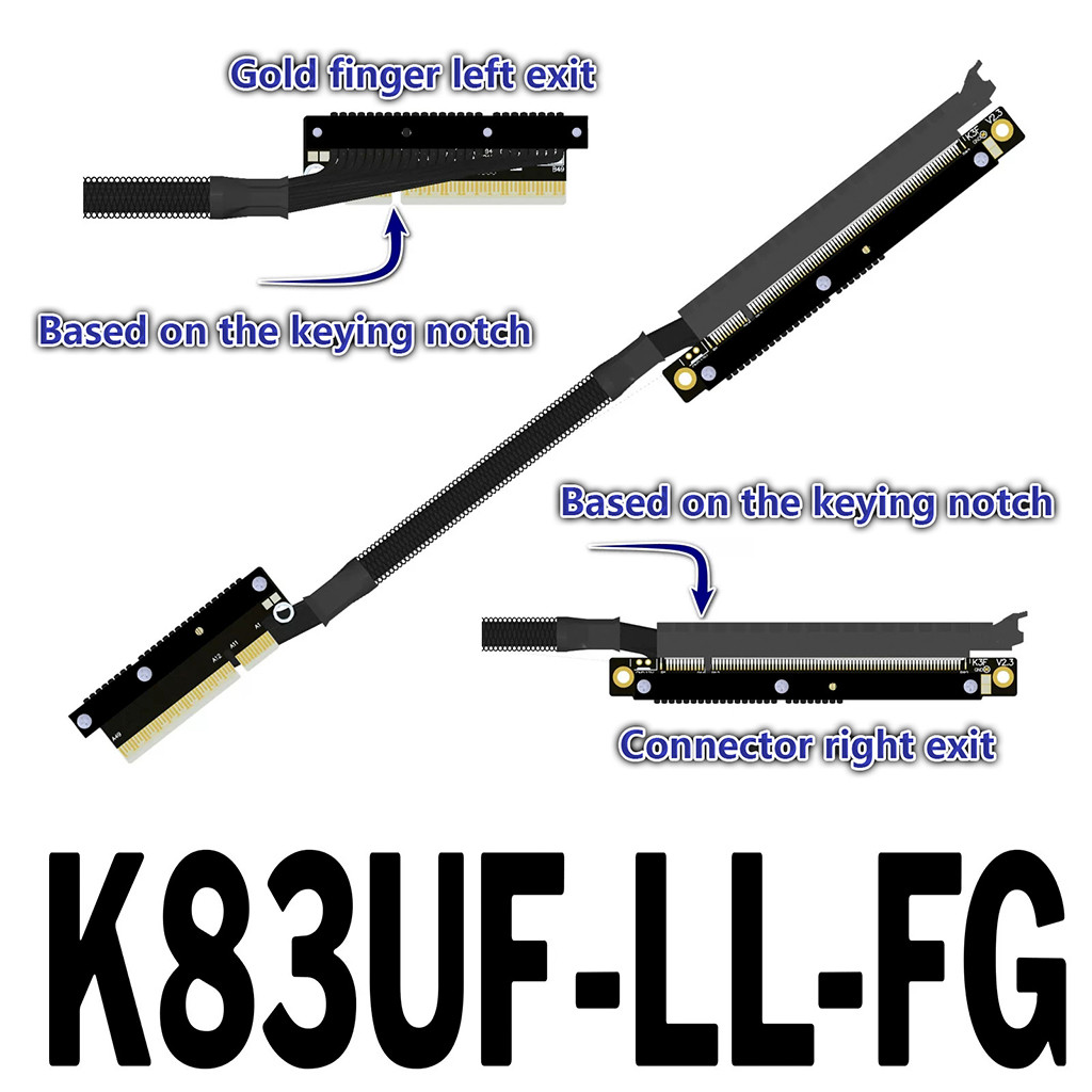 ADT-Link PCI-E 5.0 X8 Para X16 Cabo De Extensão Riser Reverso Duplo Gen5 256Gbps Largura De Banda RTX5090 RTX5080 RTX507
