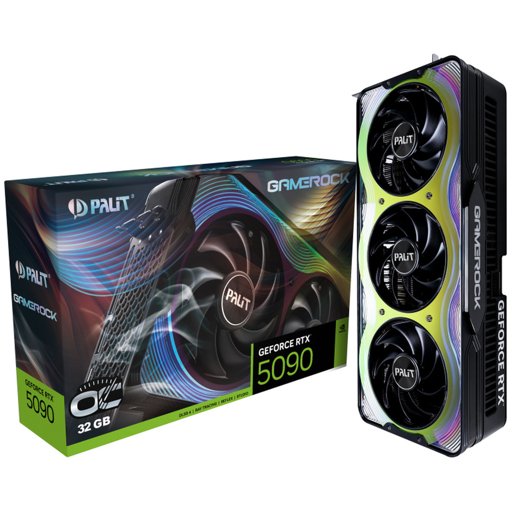 Placa de Video Palit GeForce RTX 5090 GameRock OC, 32GB, GDDR7, 512-bit, NE75090S19R5-GB2020G