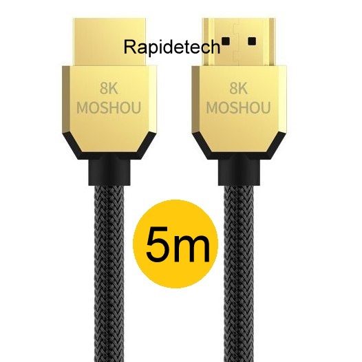 Novo cabo hdmi 2.1 slim Moshou 8k 240 hz ideal rtx 4060 4070 4080  4090 5090 - 5m