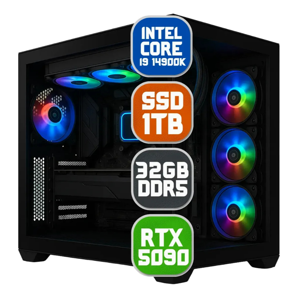 Pc Computador Gamer Intel Core I9 14900k, Rtx 5090, 32gb DDR5, nvme 1tb - Gabinete Aquário