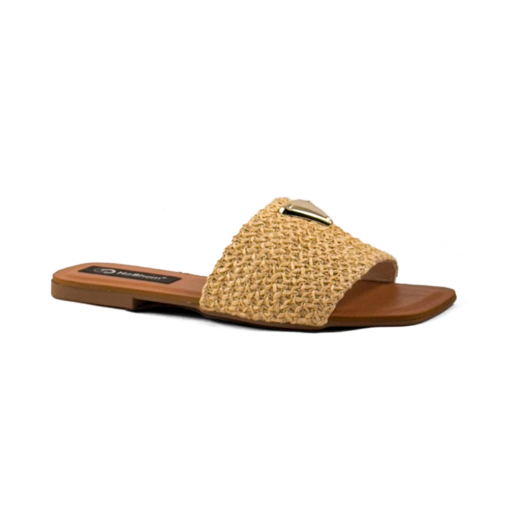Rasteirinha Feminina Sandália Palha Cordas Natural Verão Praia confortável Hashem