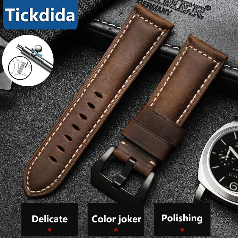 Pulseira De Couro Genuíno Fosco Vintage 22mm 20mm 24mm Para Huawei Watch GT 7 6 5 GT7 Pro 46mm 41mm Amazfit GTR GTS Band