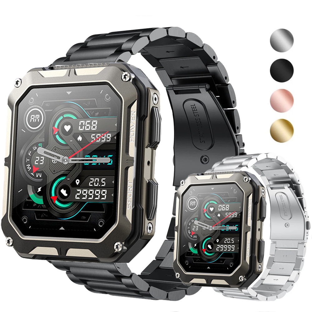 Pulseira De 22mm Para Relógio C20 Pro Smartwatch Aço Inoxidável Metal Correa