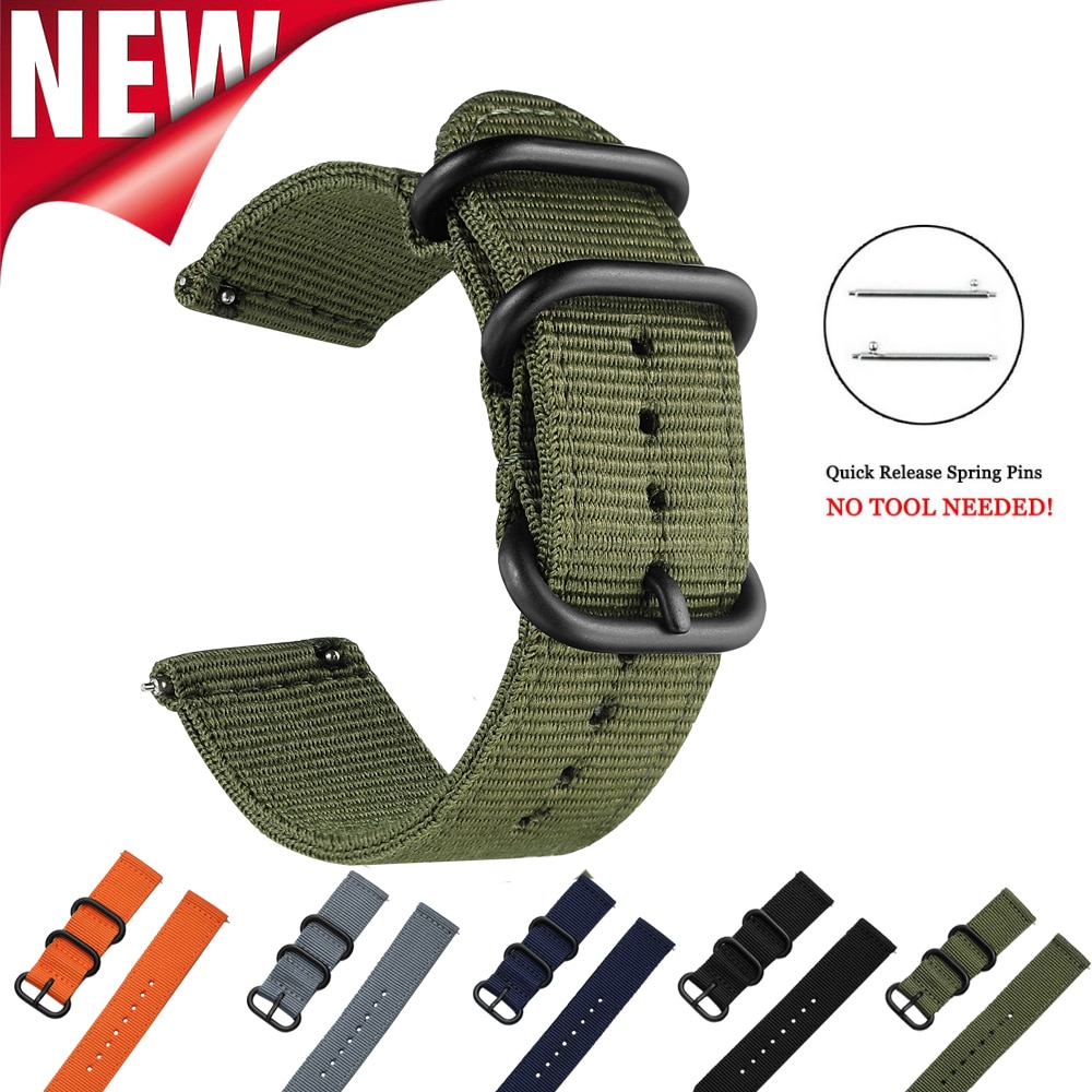Strap For Samsung Galaxy Watch 3 46Mm Gear S3 Sport Band Woven Nylon Watch For Amazfit Gts Bip S Pace Bracelet Huawei Watch Gt 2 Band 18Mm 24Mm 22Mm 20Mm
