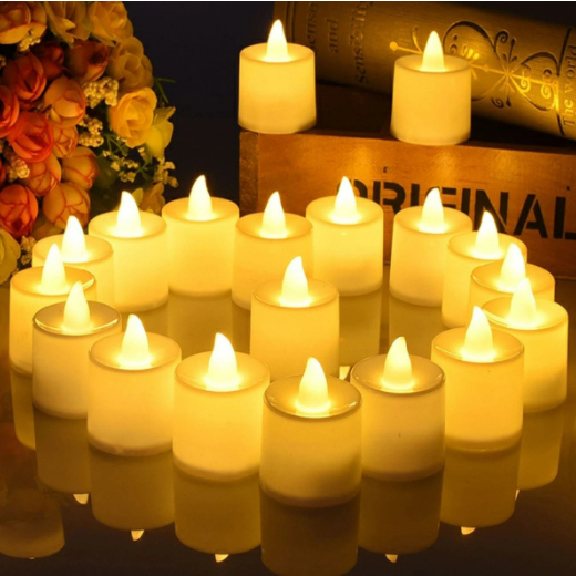 1 Peças Luminária Vela De Led Cilíndrica Chama Realista Decorativa＋1  Pc Led Usb Mini Fada De Fio De Cobre Luzes De Natal Festa