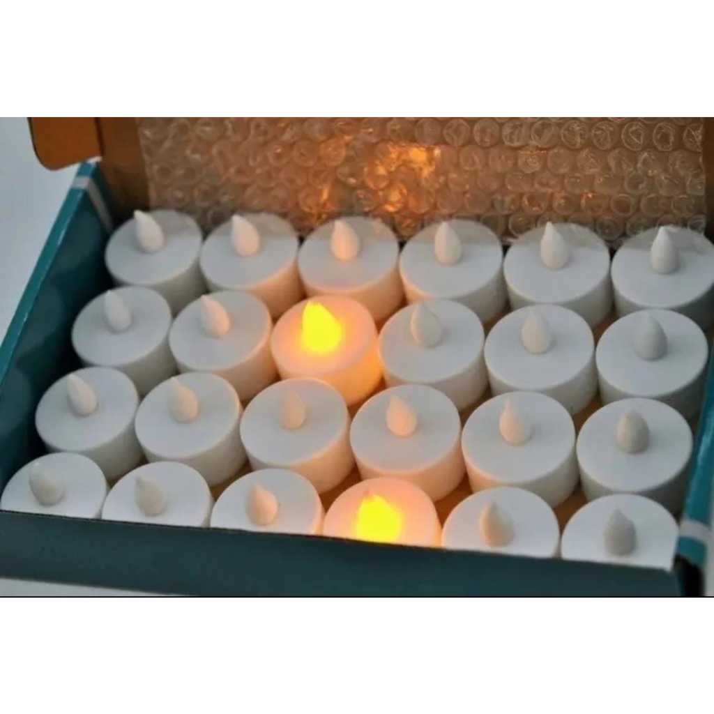 40 Velas Led Chama Real Luz Oscilante Amarela com Baterias Inclusas