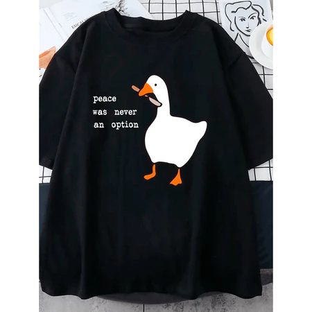 Camiseta Unissex Moda Estampa Simples Animal Pato Masculino 100% Algodão