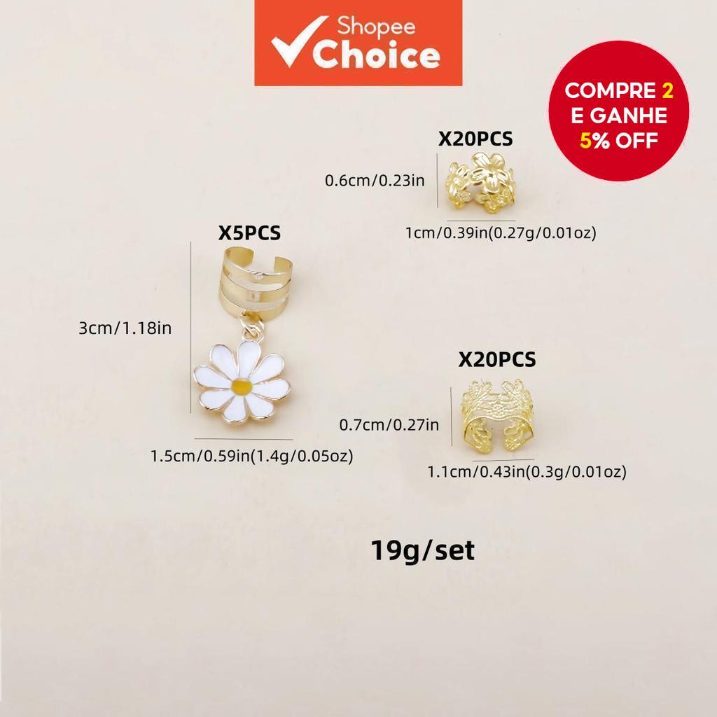 Novos 45 Pçs Clip de Cabelo Margarida Acessórios de Cabelo Flor com Gotejamento de Óleo Moda Simples e Única para