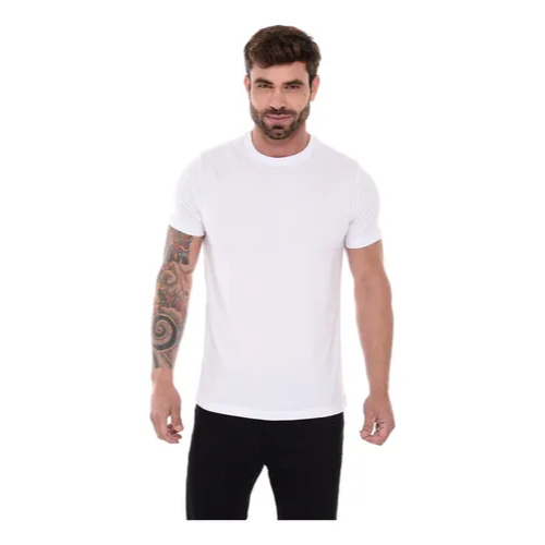 Camiseta Masculina Branca Básica 100% Algodão Dia a dia Conforto Leve Lisa Simples Macia Fashion