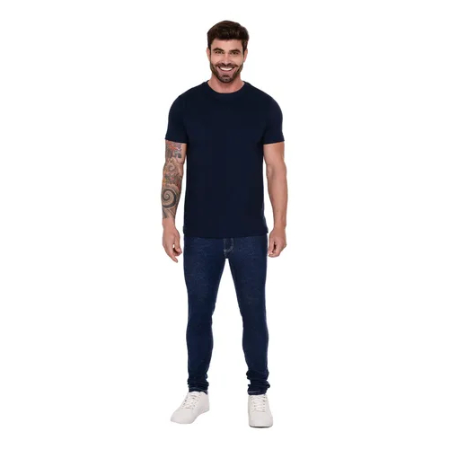 Camiseta Masculina Marinho Básica 100% Algodão Dia a dia  Leve Lisa Simples Macia Fashion Modinha