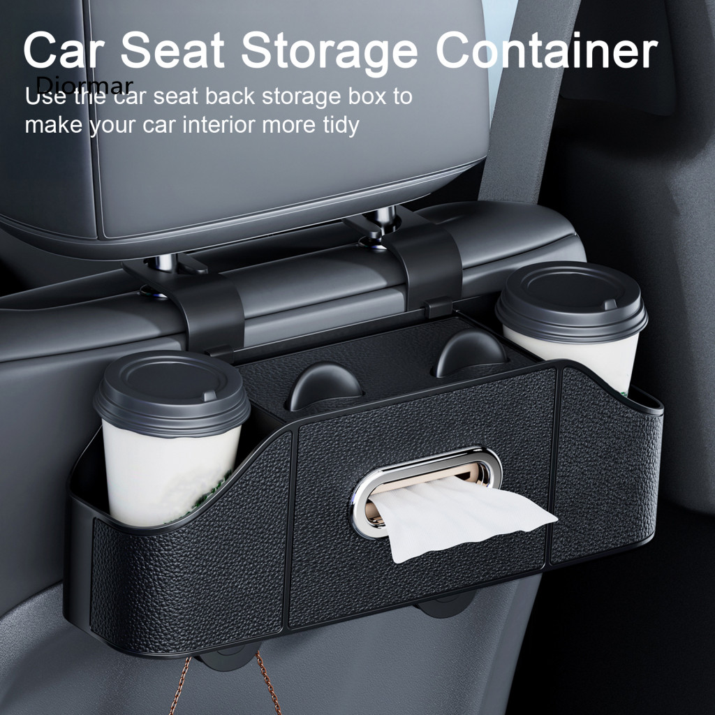 Multifunctional Car Organizer Back Seat with Cup Holders Backseat Holder Tissue Box Hanging for Headrest for Travel