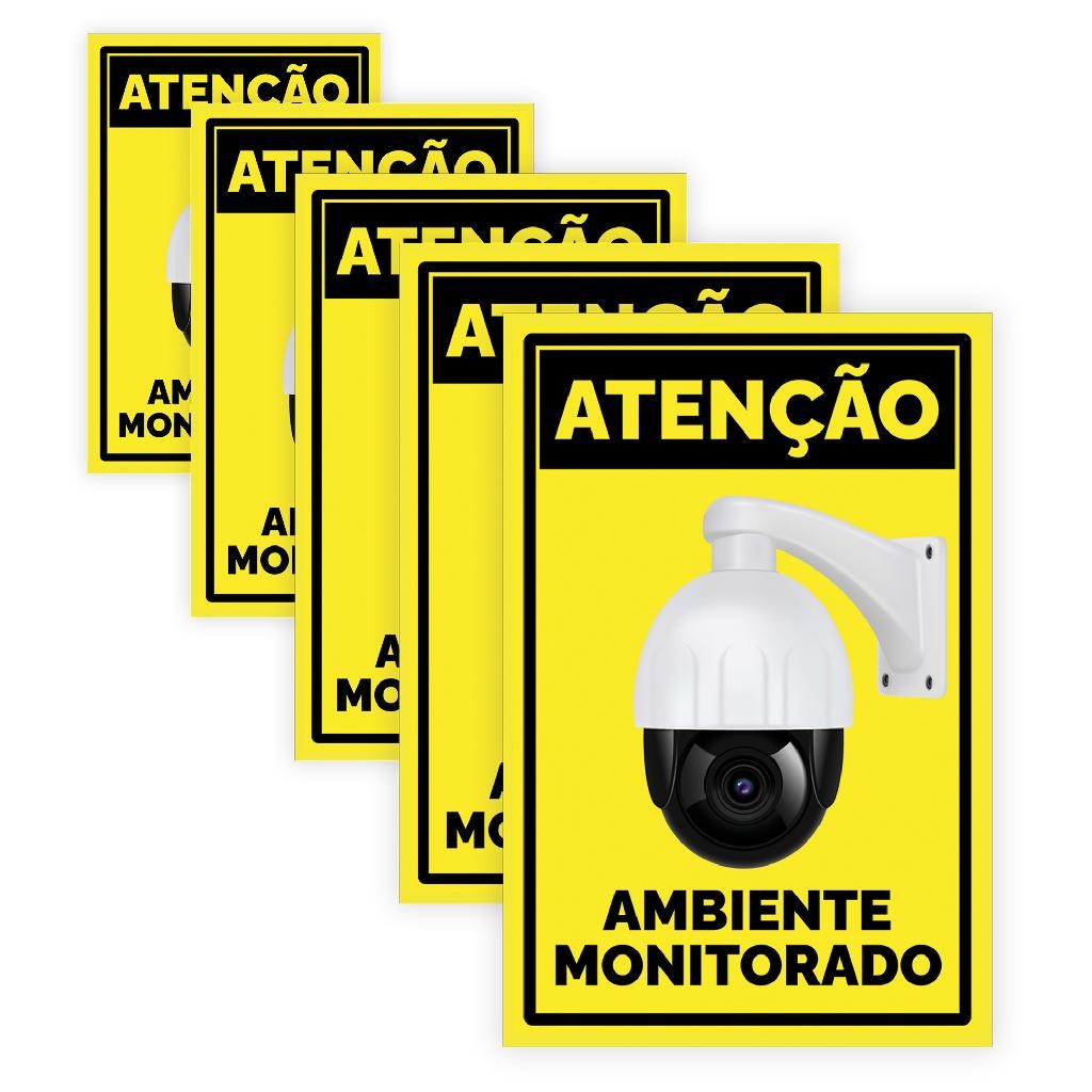 5 Placas de Atenção com Ambiente Monitorado
