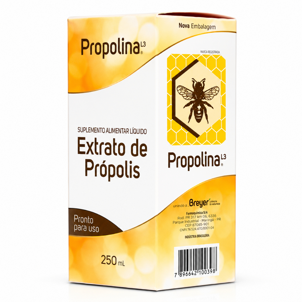 Extrato de Própolis L3 Propolina Orgânico 250ml – Fortaleça sua Imunidade Naturalmente