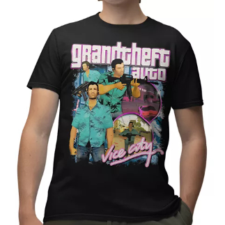Camiseta Unissex Jogo Vice City 100% Algodão