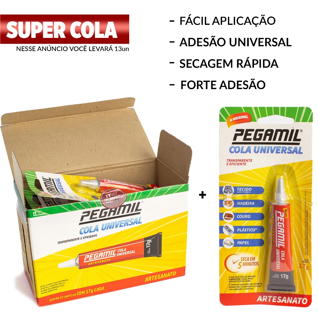 Cola Universal Pegamil 17g Caixa Com 13 Unidades