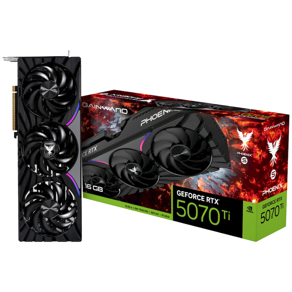 Placa de Vídeo Gainward GeForce RTX 5070 Ti Phoenix-S, 16GB, GDDR7, 256-bit, NE7507T019T2-GB2031K