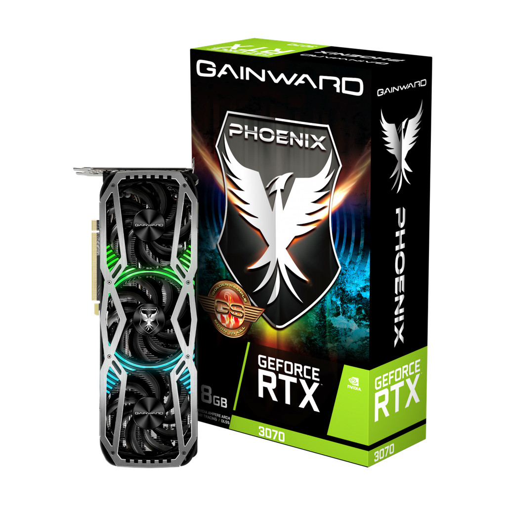 Placa de Video Gainward GeForce RTX 3070 Phoenix GS 8GB, LHR, GDDR6 256Bits, NE63070S19P2-1041X V1