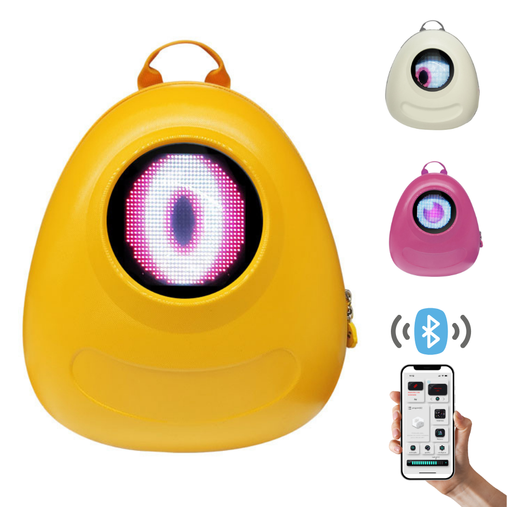 Mochila com Olhos de LED Animado Escola Festivais Cosplay DJ Controle por App
