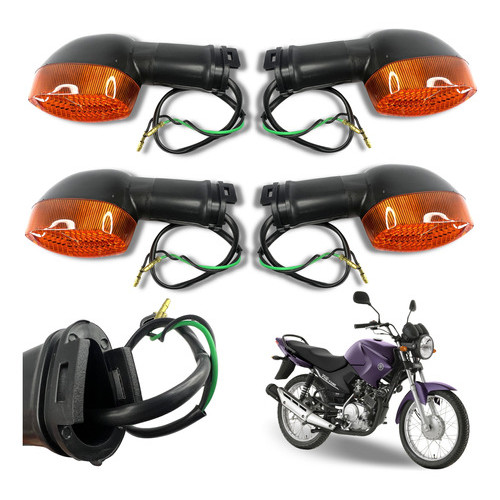 PISCA/SETA+LAMPADAS 12V  YBR FACTOR 125 2009/2013 Kit 04 Pisca/seta Ybr Factor 125  KIT 04 PISCA/SETA COM LAMPADAS 12V