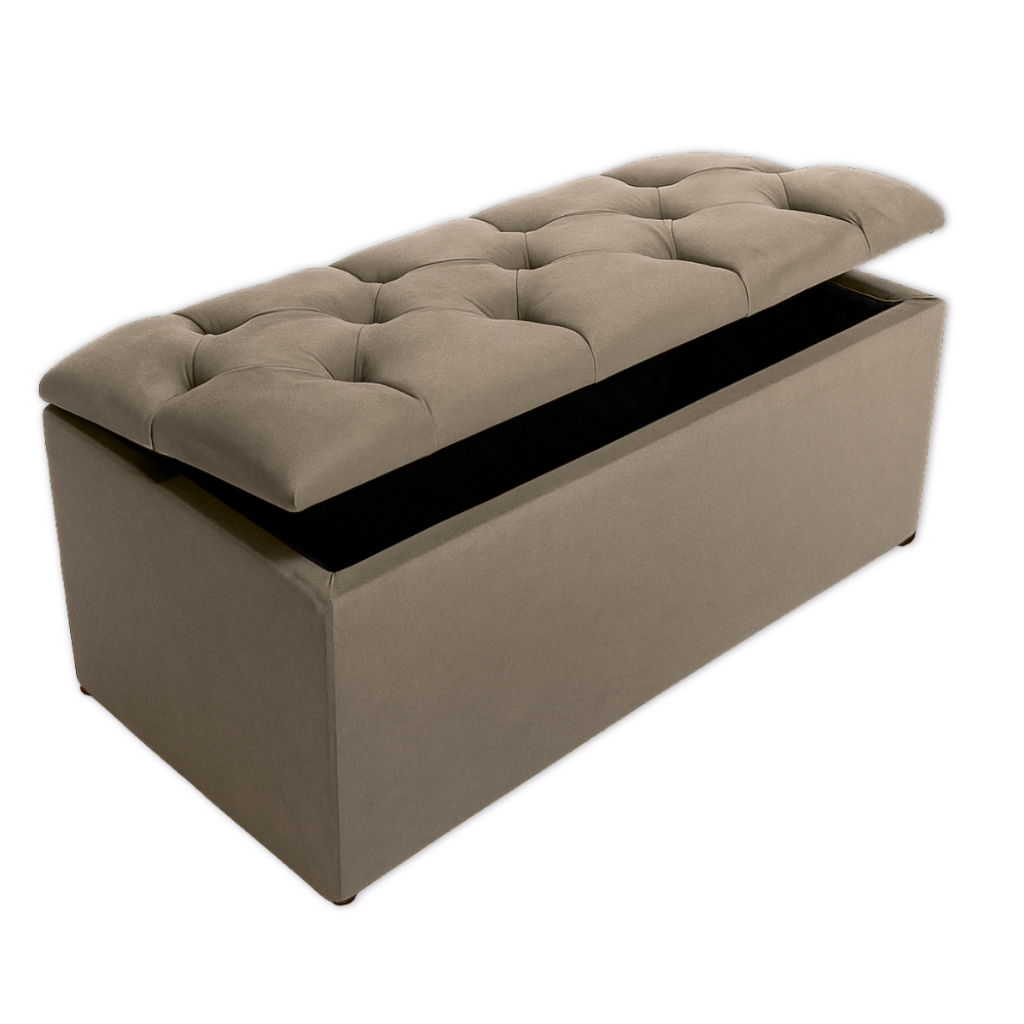 Baú Capitonê Solteiro Decoração Pé de Cama Organizador Conforto Estilo Assento Extra
