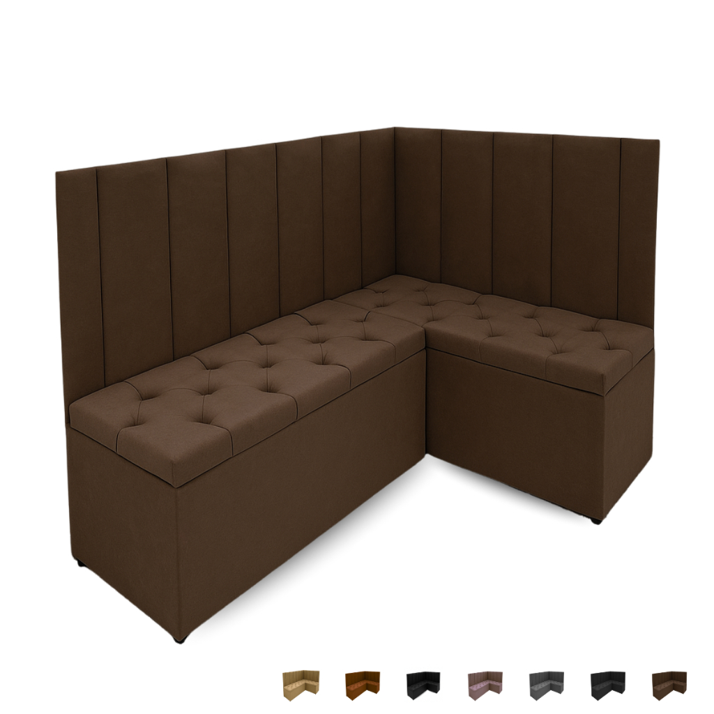 Conjunto Canto Alemão Compacto Apartamento Guarda Objetos Assento Extra Jantar