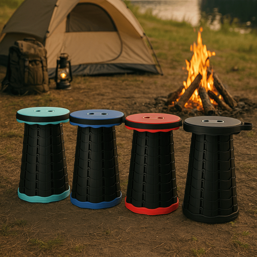 Banqueta Retrátil Dobrável Portátil - Zein / Banco Para Viagem / Camping / Banquinho / Assento Extra