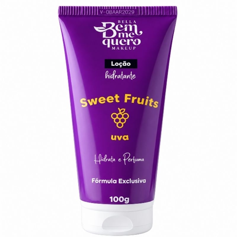 Loção Hidratante Sweet Fruits Uva 100g Bella Bem Me Quero – Hidrata e Perfuma a Pele