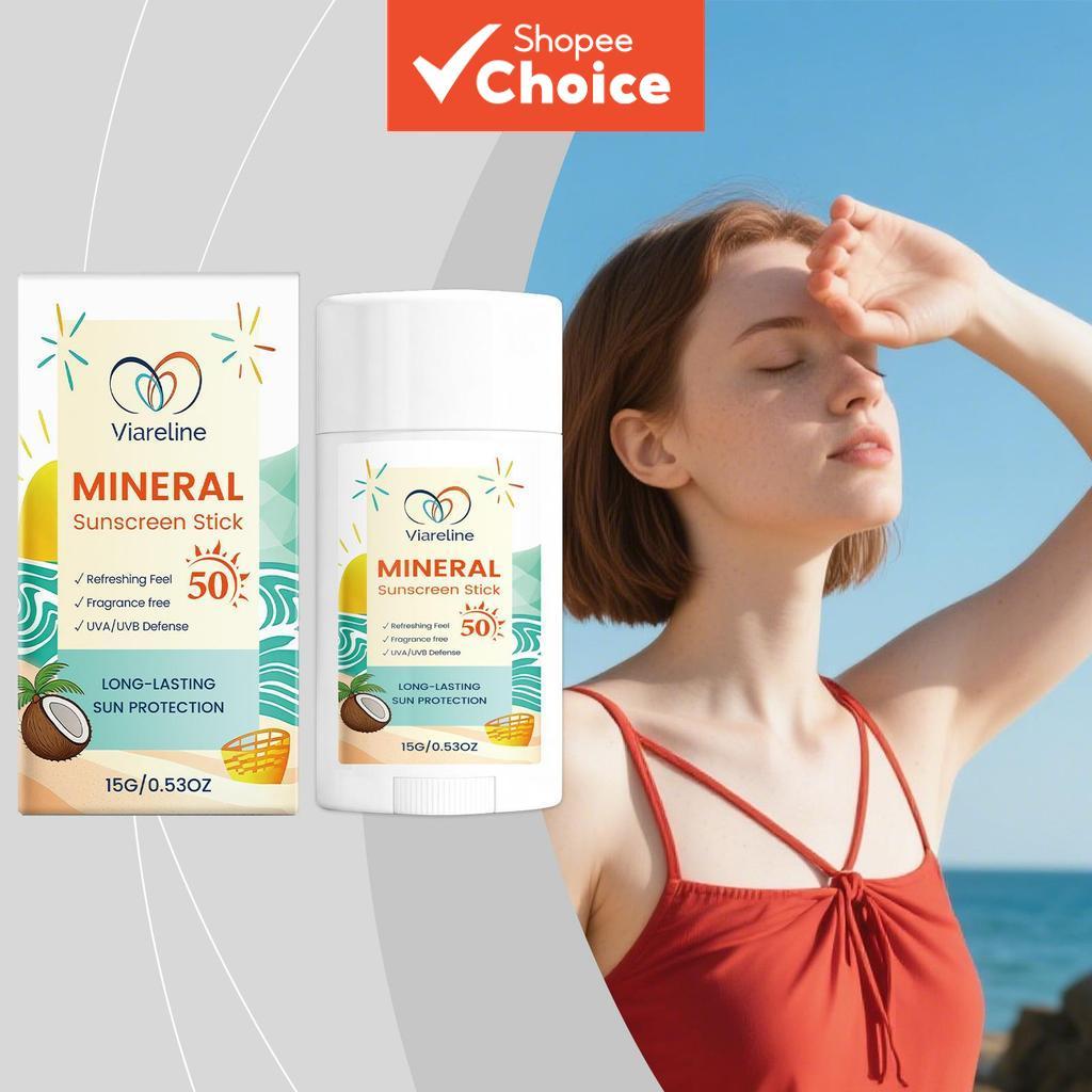 Bastão Refrescante de Protetor Solar SPF50+ de Ampla Espectro, Portátil e Não Oleoso para Proteção Solar Diária e Uso