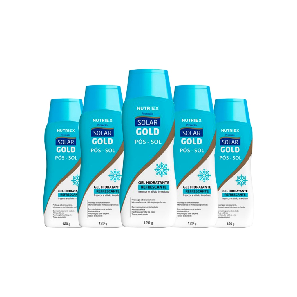 Kit 5un Pós Sol Solar Gold Gel Hidratante e Refrescante 120g Nutriex