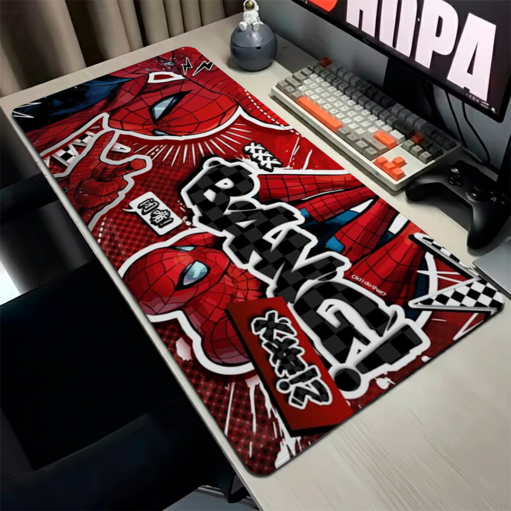 MousePad Speed Gamer Confortavel Com Base Antiderrrapante E Bordas Reforçadas Liso Sem Relevos Com Estampa De Heroi
