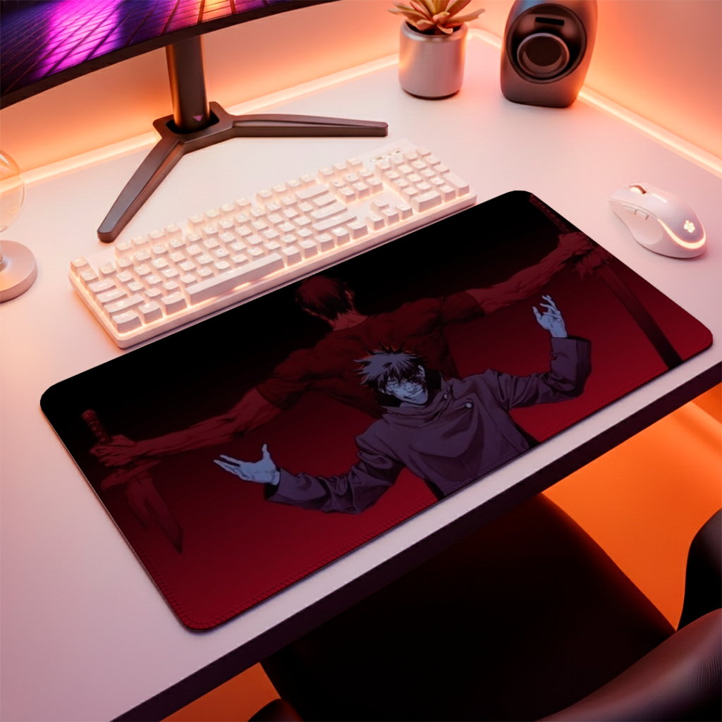 MousePad Gamer Speed Liso Confortavel Com Base Antiderrapante E Bordas Costurdas Com Estampa De Anime Mega Detalhada
